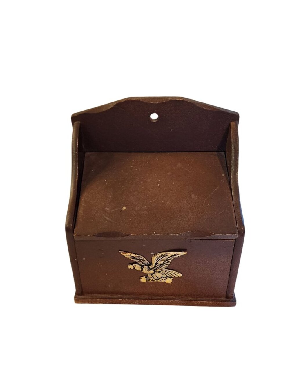 Vintage Americana Wooden recipe Box eagle on front